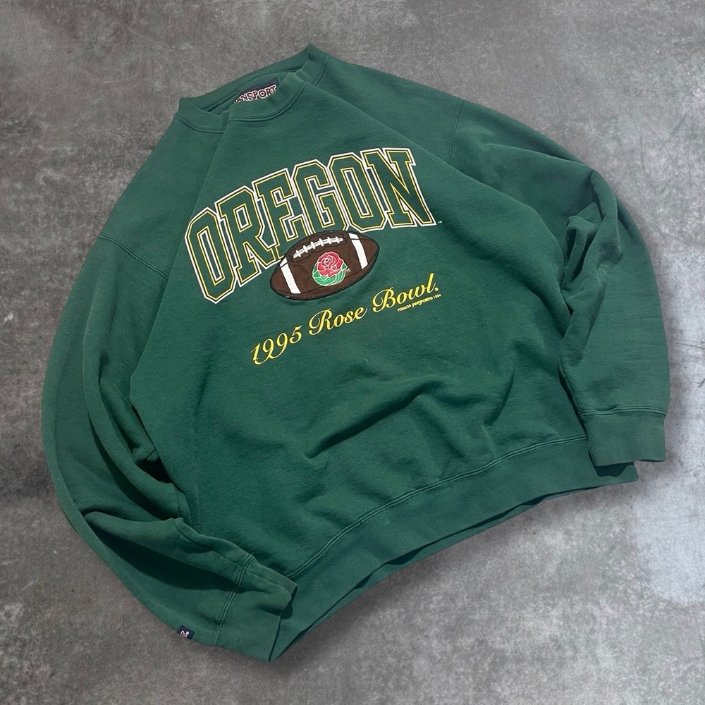 Jansport Oregon Ducks 1995 Rose Bowl Crewneck Sweatshirt Green Mens Large